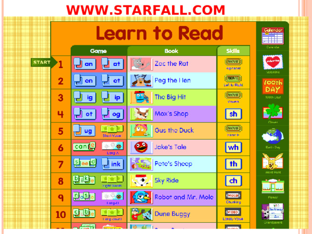 WWW.STARFALL.COM 