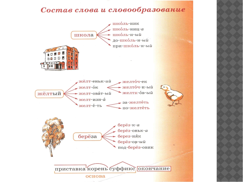 Словообразование картинки для презентации