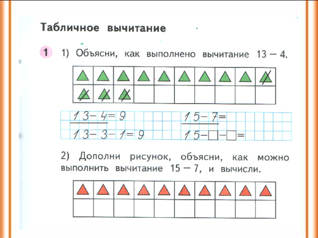 Дополни рисунок объясни как можно выполнить вычитание 15 7 и вычисли