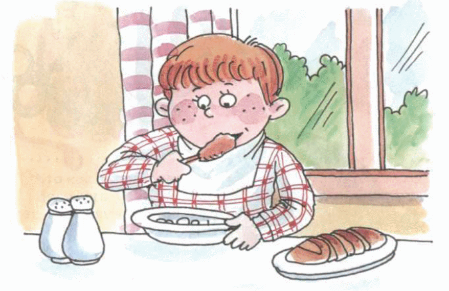 Мальчик завтракает. Мальчик завтракает рисунок. Мальчик кушает суп. Мальчик ест суп картинка для детей.