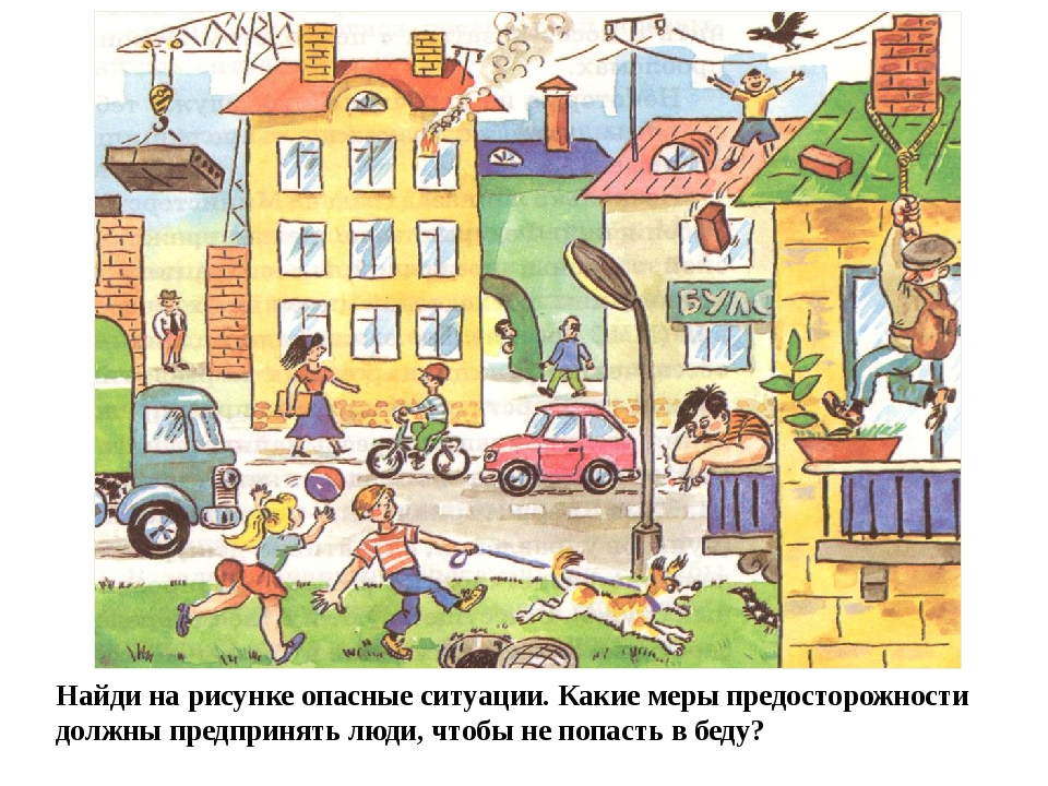 Рассмотри рисунки на с 23 24 подумай. Опасные ситуации в городе. Чрезвычайные ситуации для дошкольников. Иллюстрации улиц города для детей. Иллюстрации по теме опасные ситуации.
