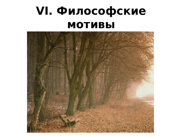 VI. Философские мотивы 