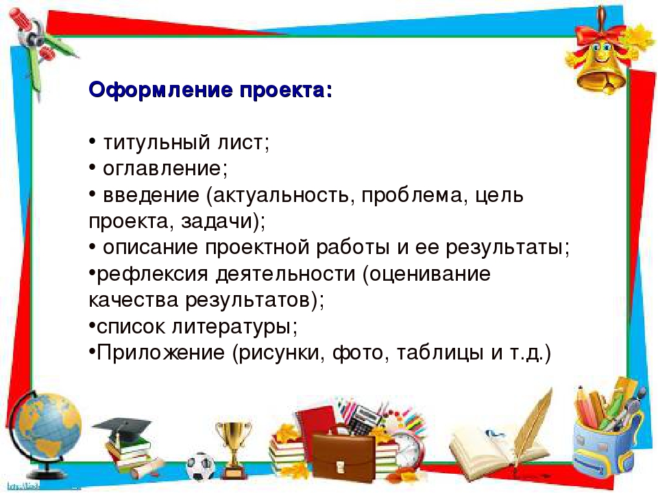 Как правильно оформить проект по окружающему миру 4 класс образец