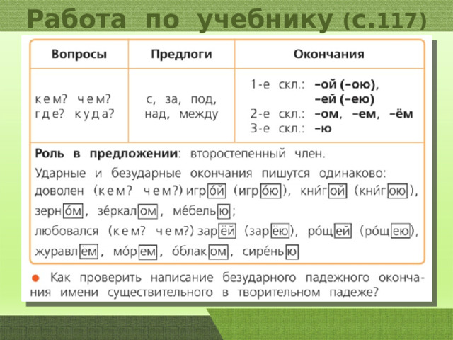 Работа по учебнику ( с. 117) 