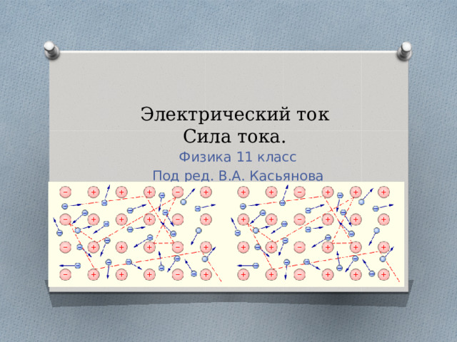  Электрический ток  Сила тока. Физика 11 класс Под ред. В.А. Касьянова 