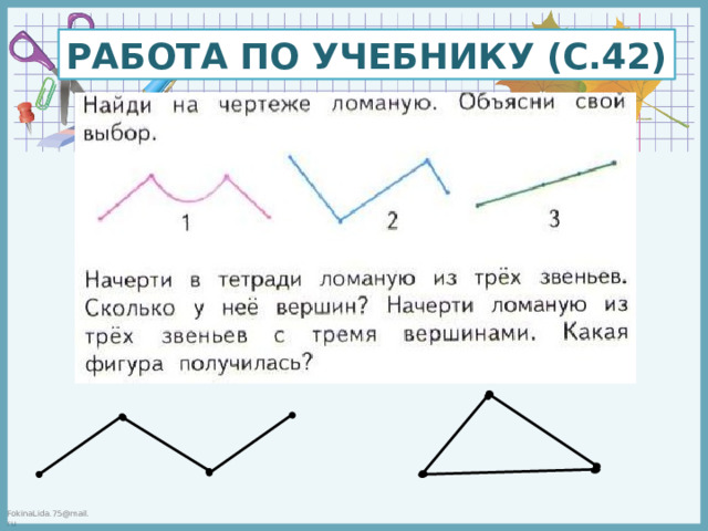 На рисунке изображена ломаная линия