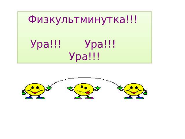 Физкультминутка!!! Ура!!! Ура!!! Ура!!! 