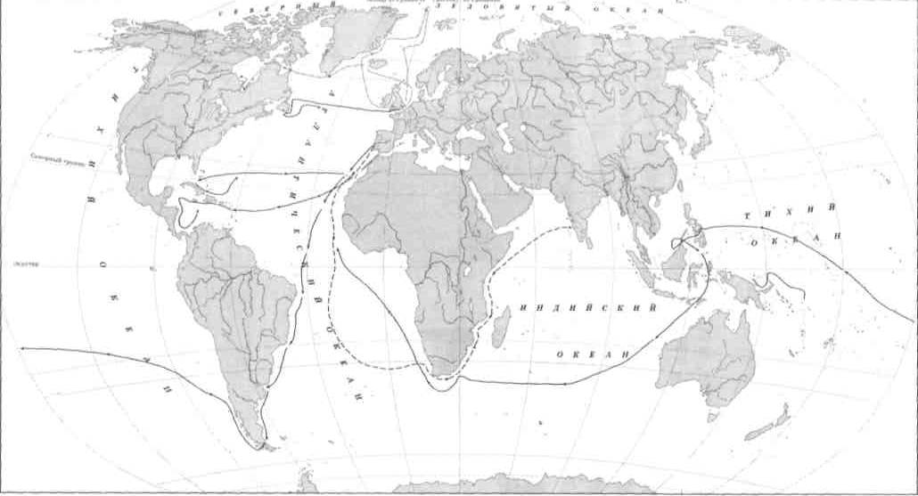 Географические открытия и колониальные захваты в 15 середине 17 в контурная карта