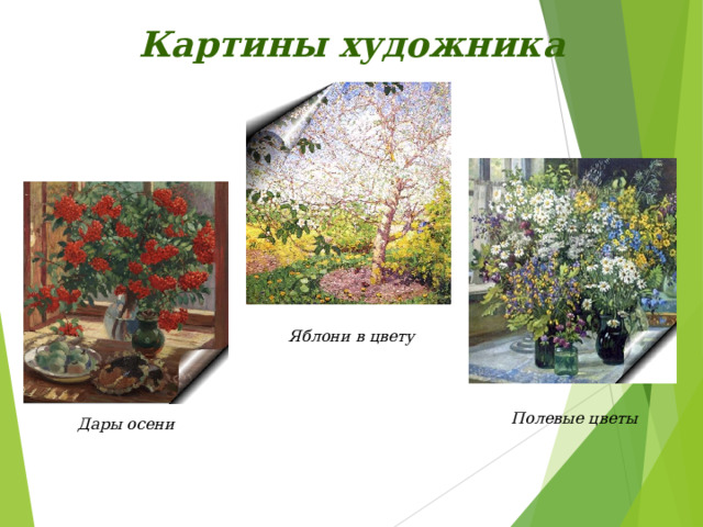 Картины художника Яблони в цвету Полевые цветы Дары осени 