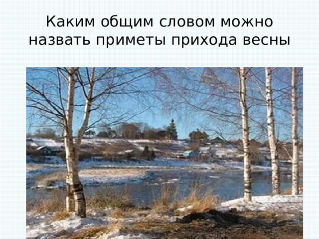 Каким общим словом можно назвать приметы прихода весны 