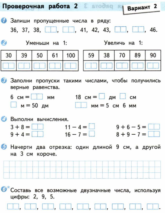 Контрольная работа картинки 2 класс