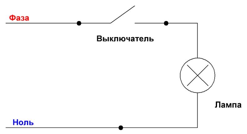 Схема электрического выключателя