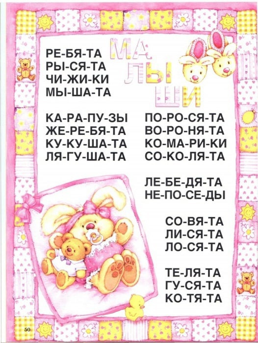Читаем по слогам 1 класс