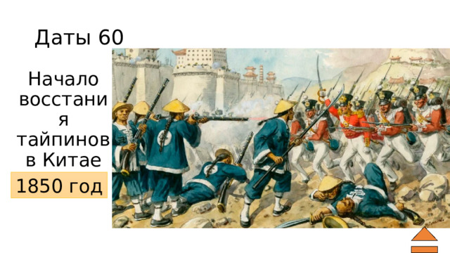 Даты 60 Начало восстания тайпинов в Китае 1850 год 