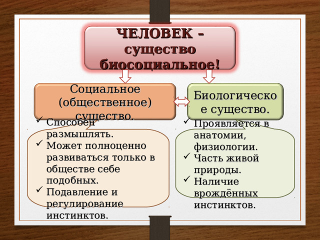 Человек существо биологическое и социальное