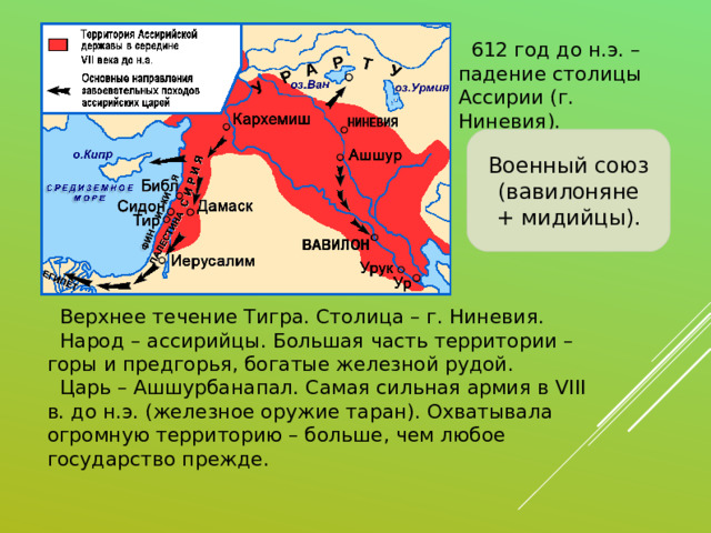 Природно климатические условия ассирийского государства 5 класс. Город Ниневия на карте.