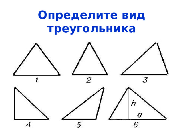 Определите вид треугольника 