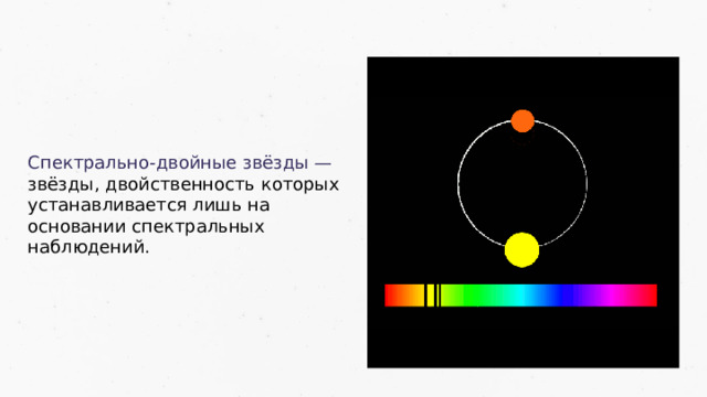 Спектрально-двойные звёзды — звёзды, двойственность которых устанавливается лишь на основании спектральных наблюдений. 33 