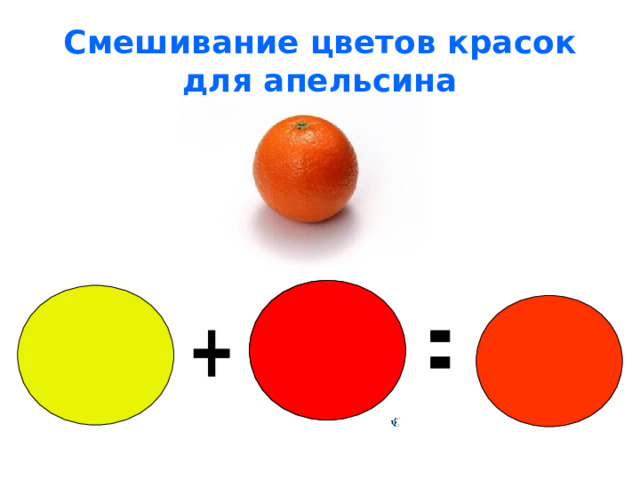 Смешивание цветов красок для апельсина 