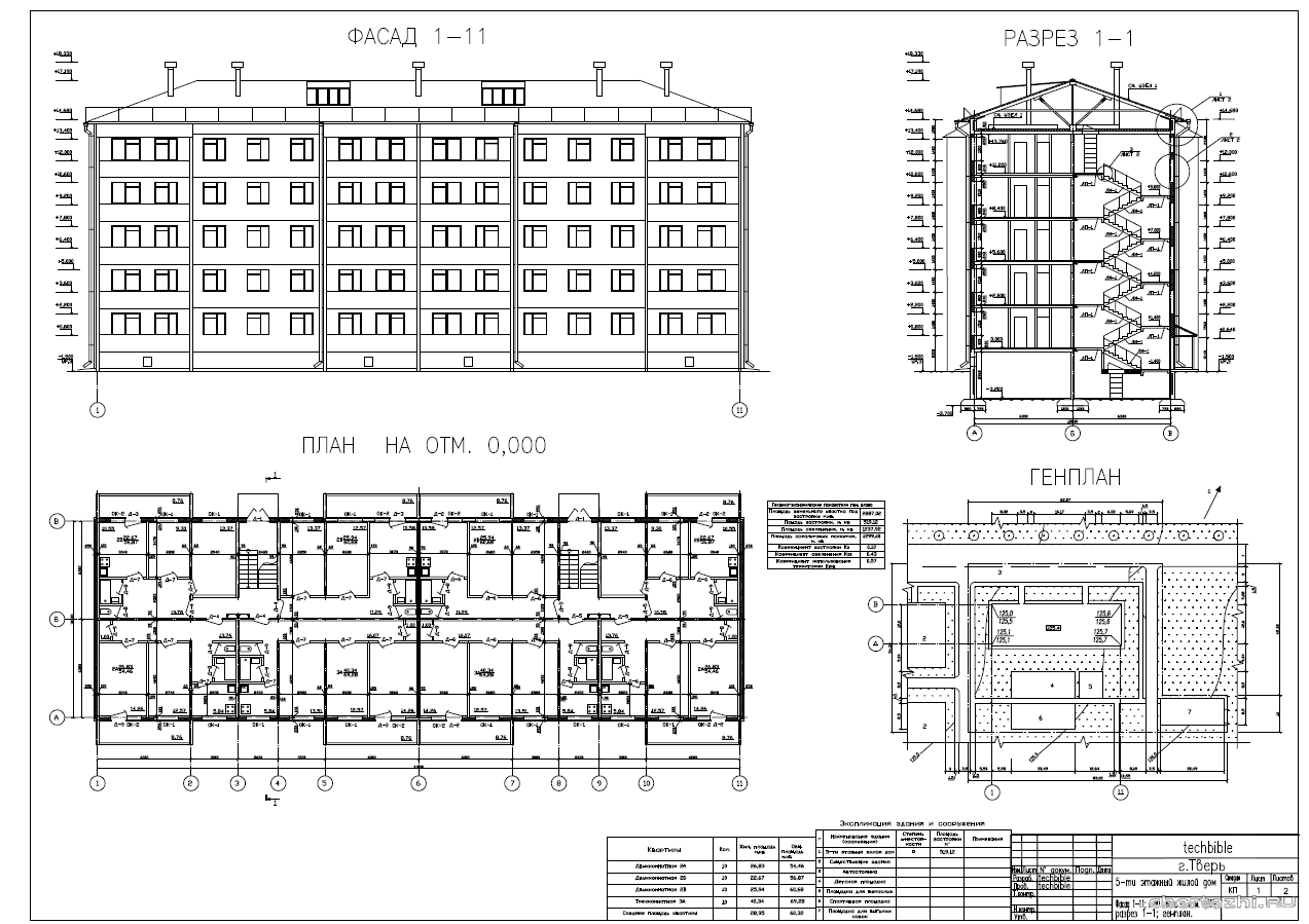 Схема 5 этажного жилого дома