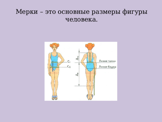 Мерки для построения чертежа юбки