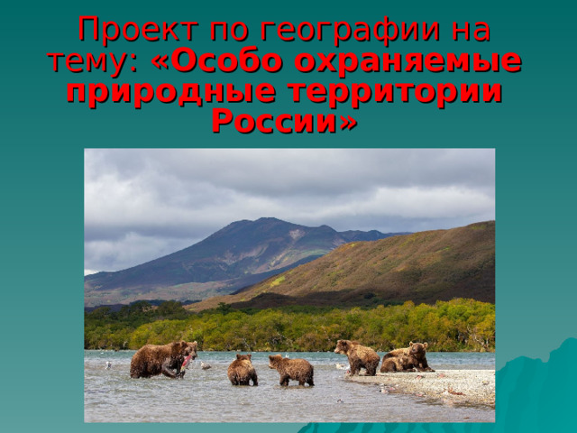 Проект по географии на тему: «Особо охраняемые природные территории России» 