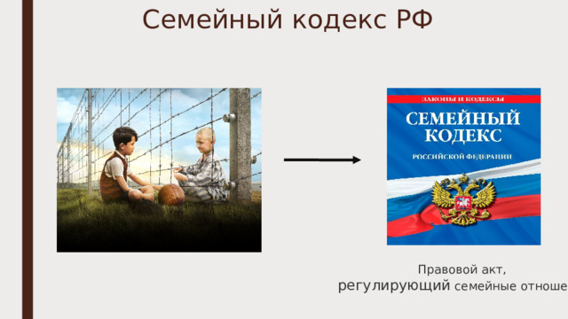 Семейный кодекс РФ Правовой акт, регулирующий семейные отношения 