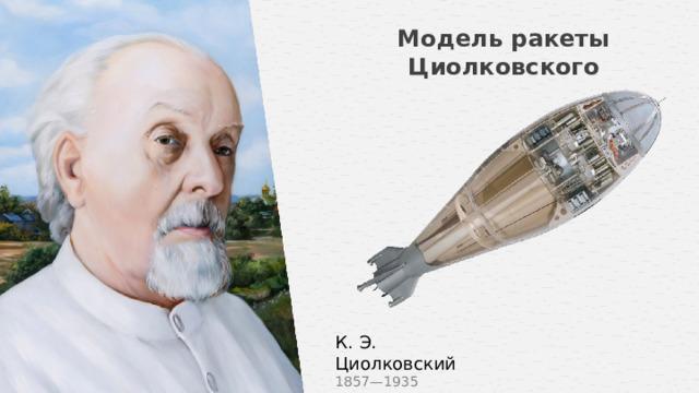 Модель ракеты Циолковского К. Э. Циолковский 1857—1935 18 