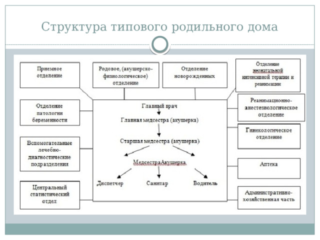 Структура типового родильного дома 