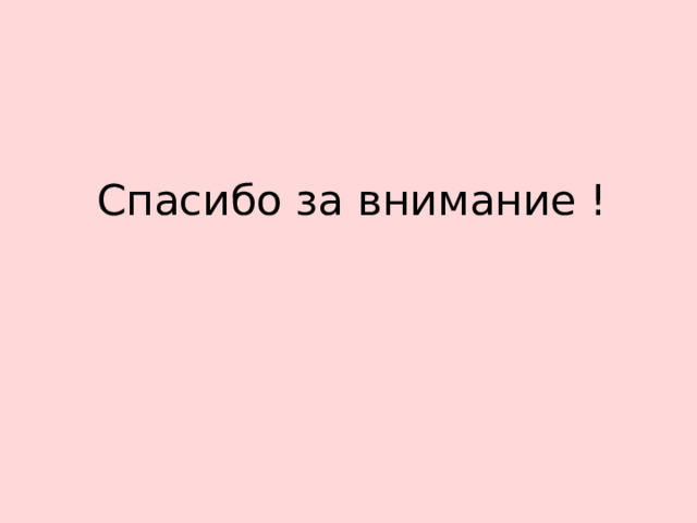 Спасибо за внимание ! 