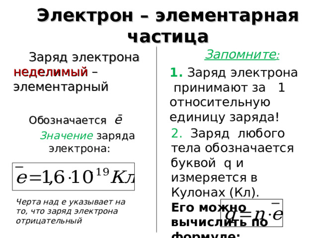 Как изменился заряд электрона