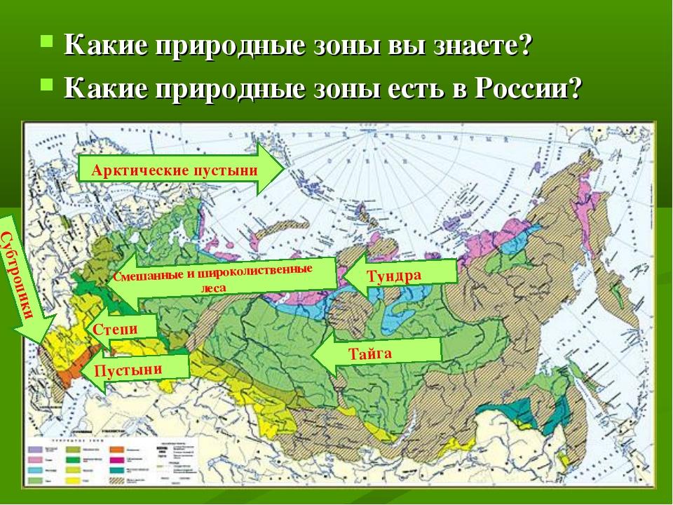 Карта прир зон мира