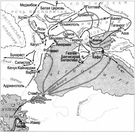 Русско турецкая война 1768 1774 контурная карта