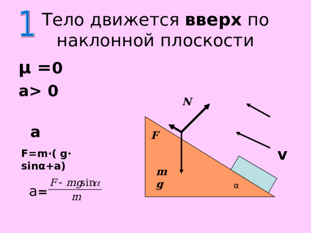 Небольшая шайба после удара скользит вверх по наклонной плоскости из точки а см рисунок