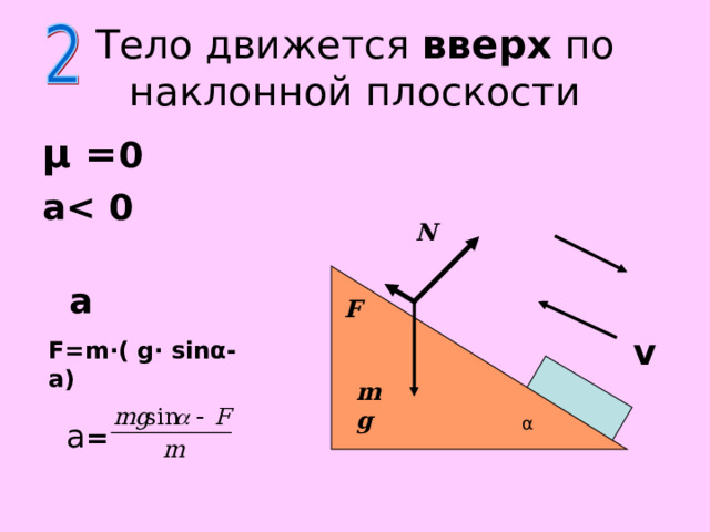 Скорость тела движущегося по наклонной плоскости