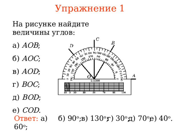 Угол 70 градусов рисунок