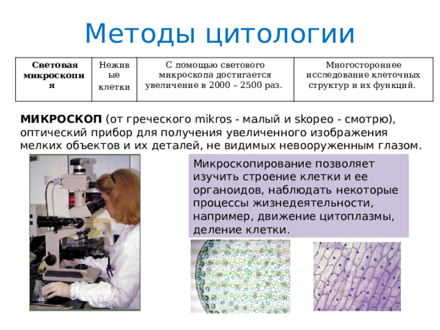 Методы изучения клетки. Методы изучения клеток биология. Методы исследования клеток в цитологии.