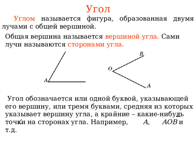 Буквой а на рисунке обозначен угол