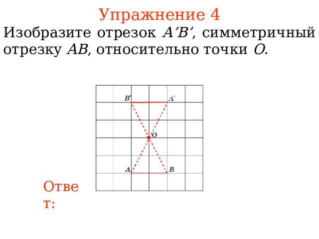 Какой из отрезков изображенных на рисунке симметричен сам себе