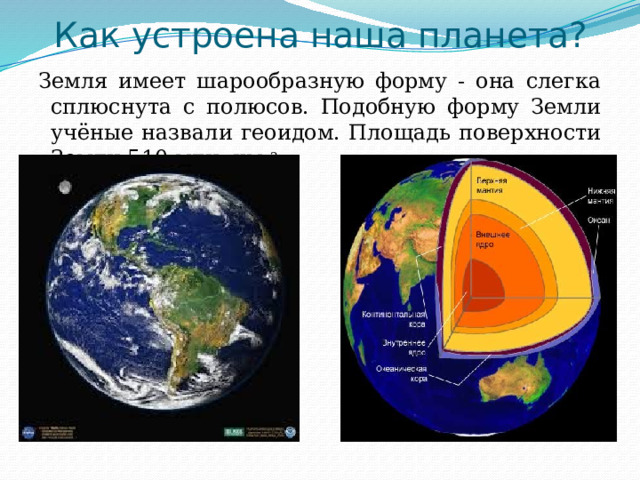 Наша планета земля технологическая карта