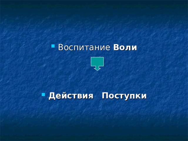 Воспитание Воли    Действия  Поступки 