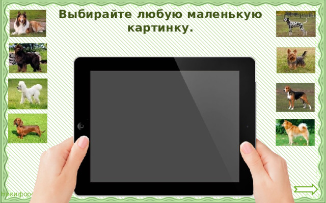 Выбирайте любую маленькую картинку. 