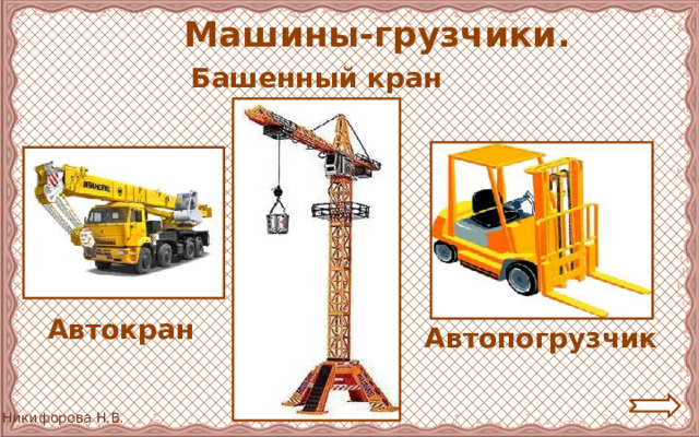  Машины-грузчики. Башенный кран Автокран Автопогрузчик 