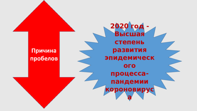 2020 год - Высшая степень развития эпидемического процесса- пандемии короновируса 