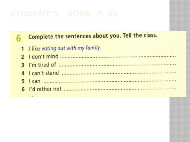 Student’s book P. 35 