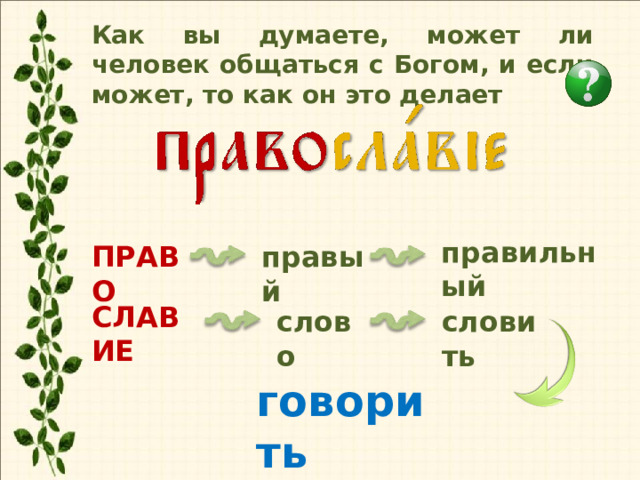 Как вы думаете, может ли человек общаться с Богом, и если может, то как он это делает правильный ПРАВО правый СЛАВИЕ словить слово говорить 