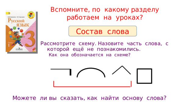 Рассмотрите схемы слов словам какой части речи соответствует каждая схема 3 класс