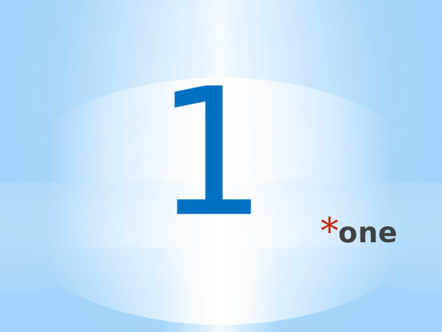 1 one 