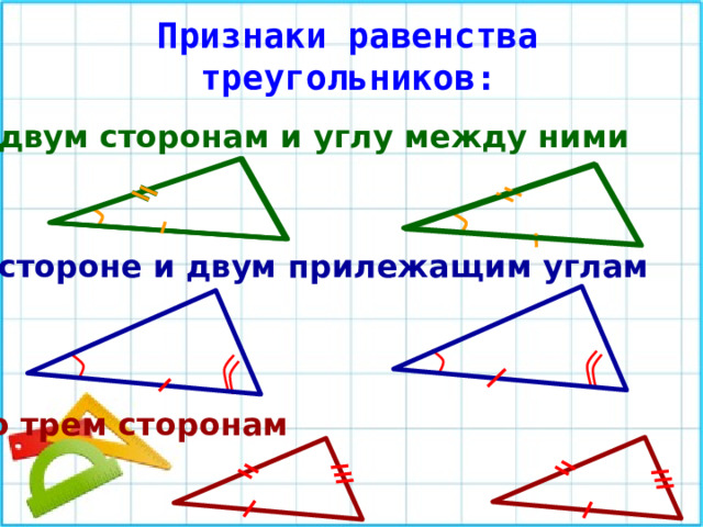 Итоговое повторение геометрия 7. Углы треугольника по сторонам.