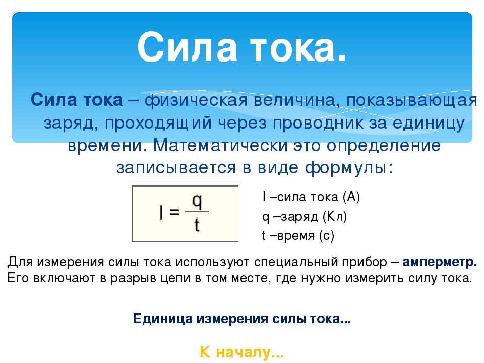 Сила тока единицы силы тока 8 класс презентация